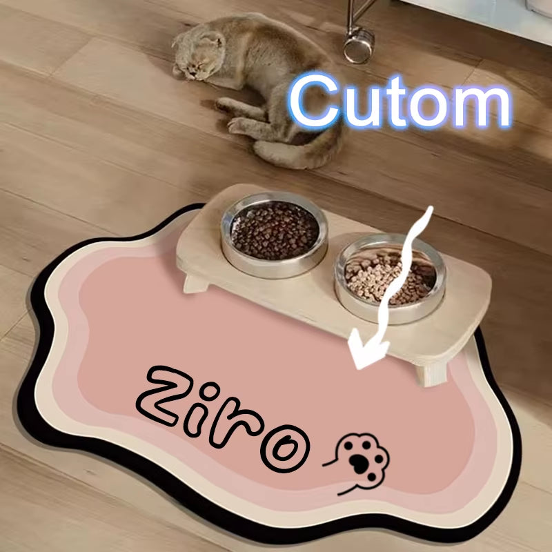  Custom Pet Feeding Mat Cute Shape Dog Diatom Mud Floor Mat Non-Slip Waterproof Home Decoration Dog Feeding Pad