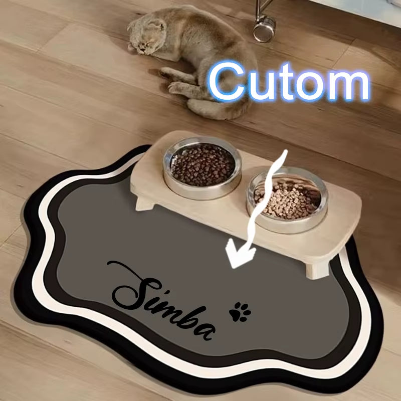  Custom Pet Feeding Mat Cute Shape Dog Diatom Mud Floor Mat Non-Slip Waterproof Home Decoration Dog Feeding Pad