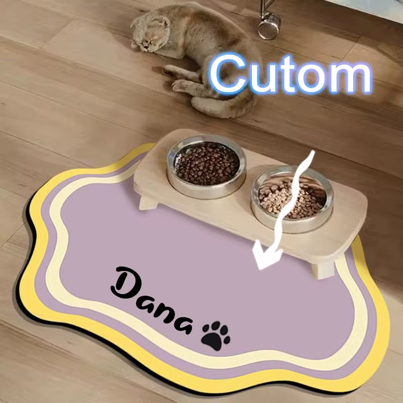  Custom Pet Feeding Mat Cute Shape Dog Diatom Mud Floor Mat Non-Slip Waterproof Home Decoration Dog Feeding Pad