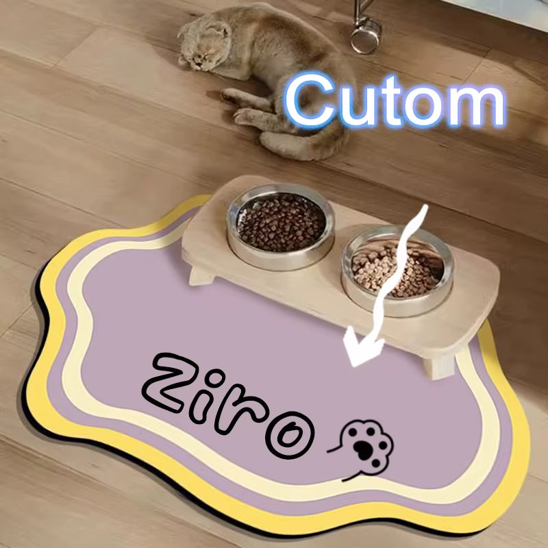  Custom Pet Feeding Mat Cute Shape Dog Diatom Mud Floor Mat Non-Slip Waterproof Home Decoration Dog Feeding Pad