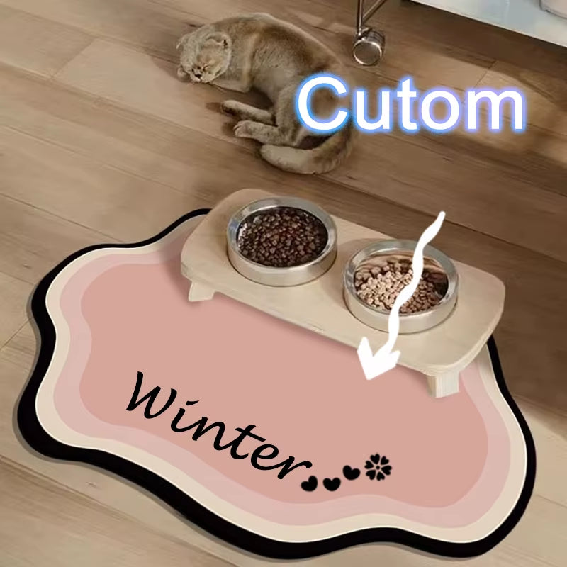  Custom Pet Feeding Mat Cute Shape Dog Diatom Mud Floor Mat Non-Slip Waterproof Home Decoration Dog Feeding Pad