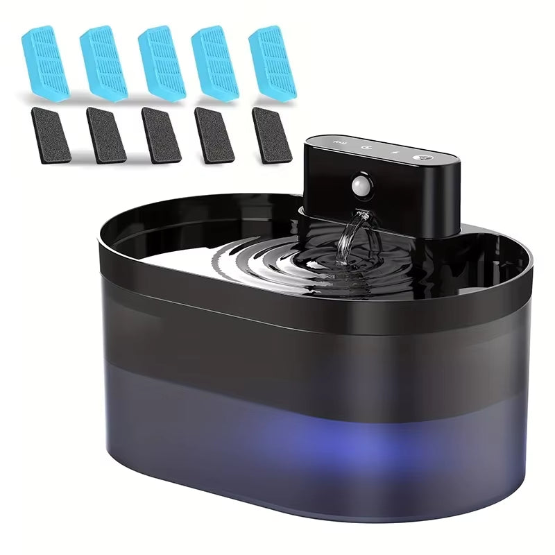2.2L Wireless Automatic Cat Water Fountain Infrared Sensor Smart Pet Drinkier Fountain 2600Mah Pet Water Dispenser for Dog Cat